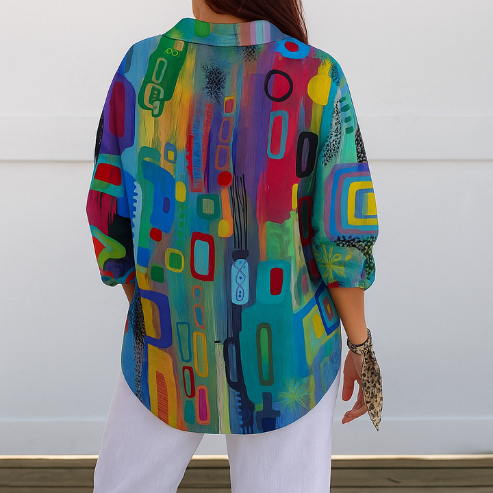 Catalina | Blouse Boutonnée Artistique et Énergique