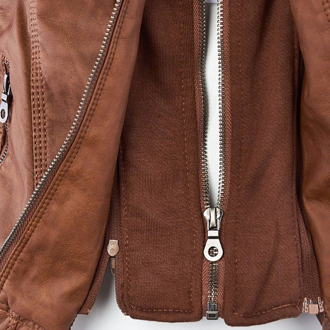 Flavia | Veste en Cuir Robuste et Élégante