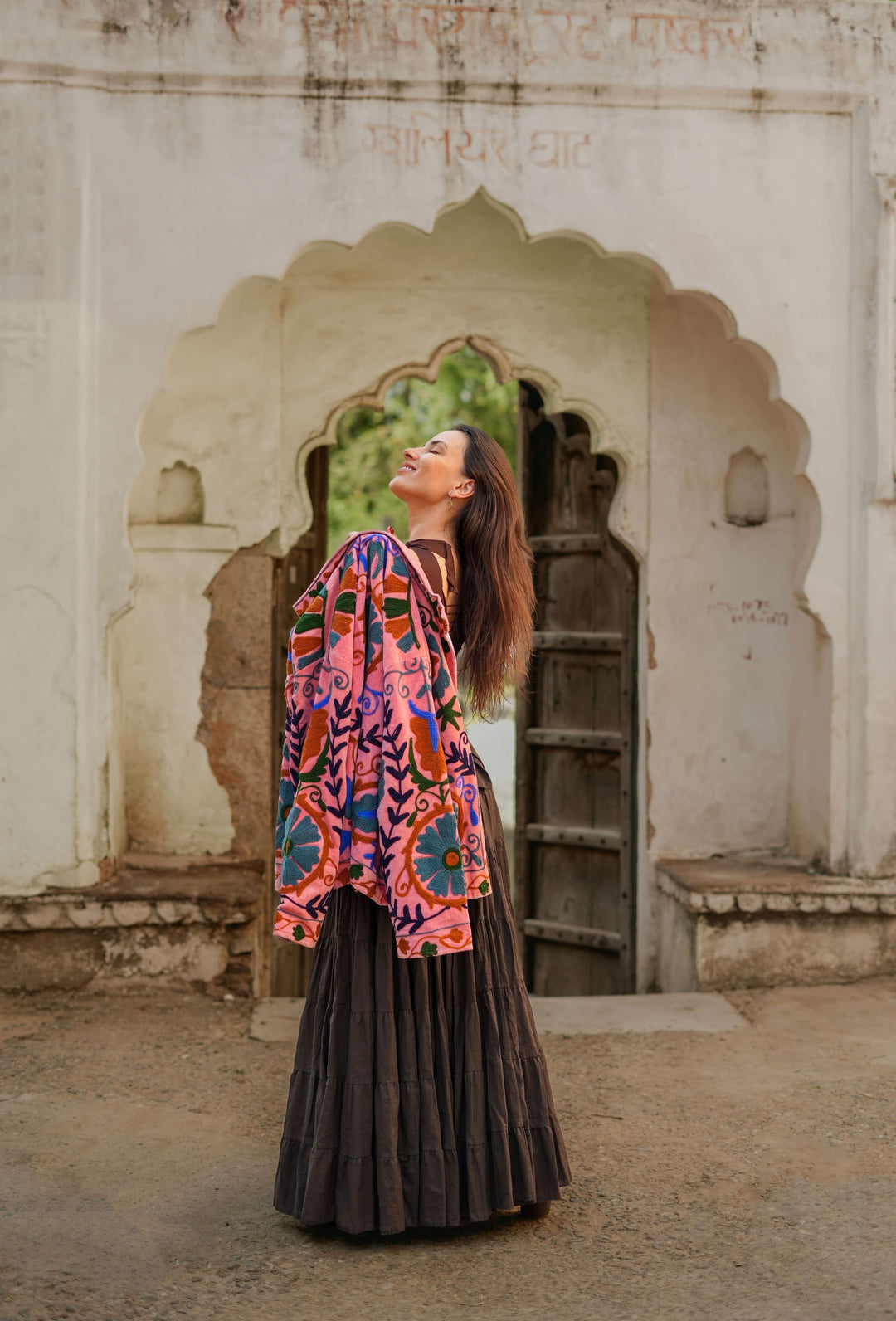 Veste Suzani en Velours Rose