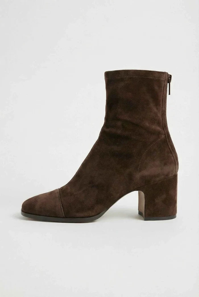 Nora | Bottines en daim à bout carré