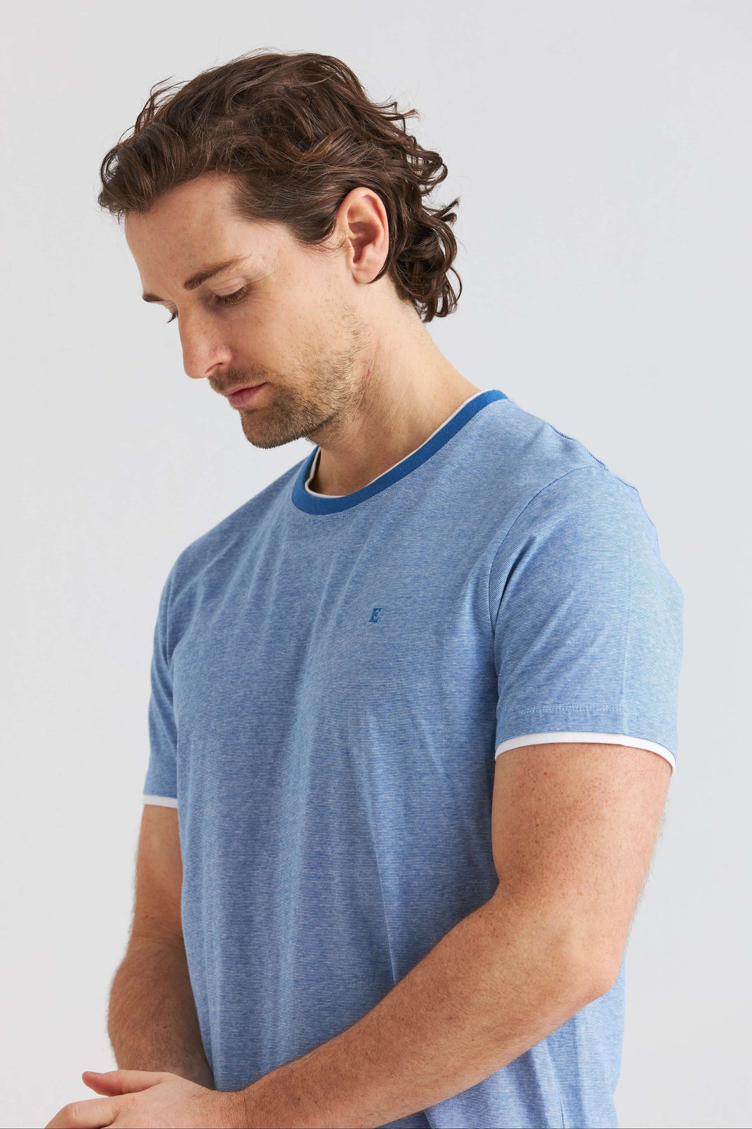 T-shirt Rayé Bleu Clair