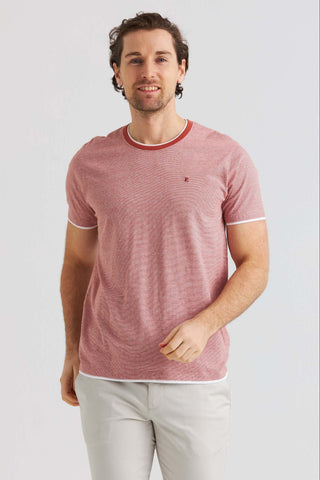 T-shirt Rayé Rouge