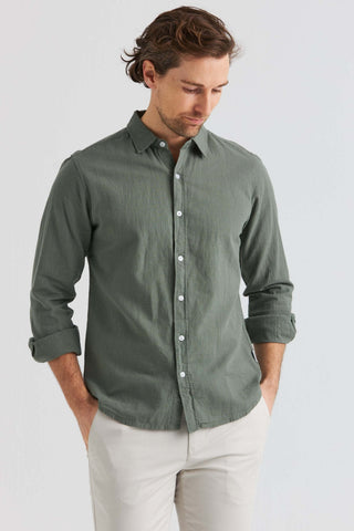 Chemise en lin Olive