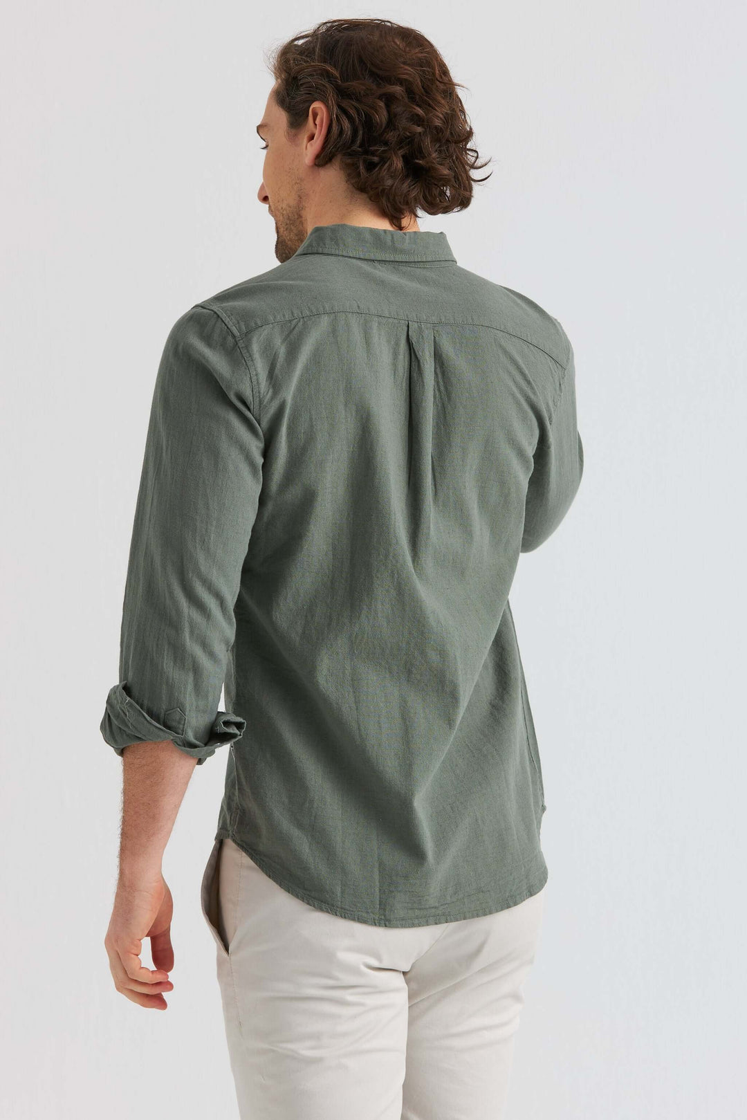 Chemise en lin Olive