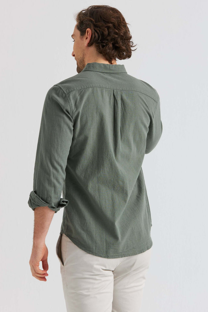 Chemise en lin Olive