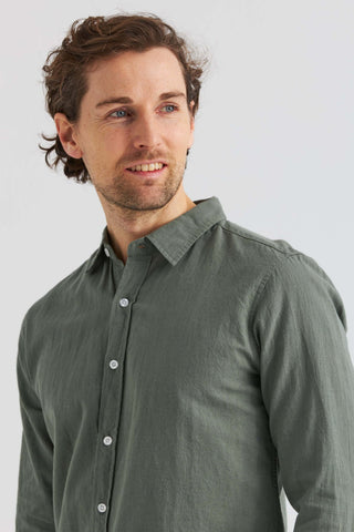 Chemise en lin Olive