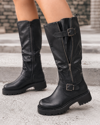 Bottes Eef Noires (Tige Réglable)