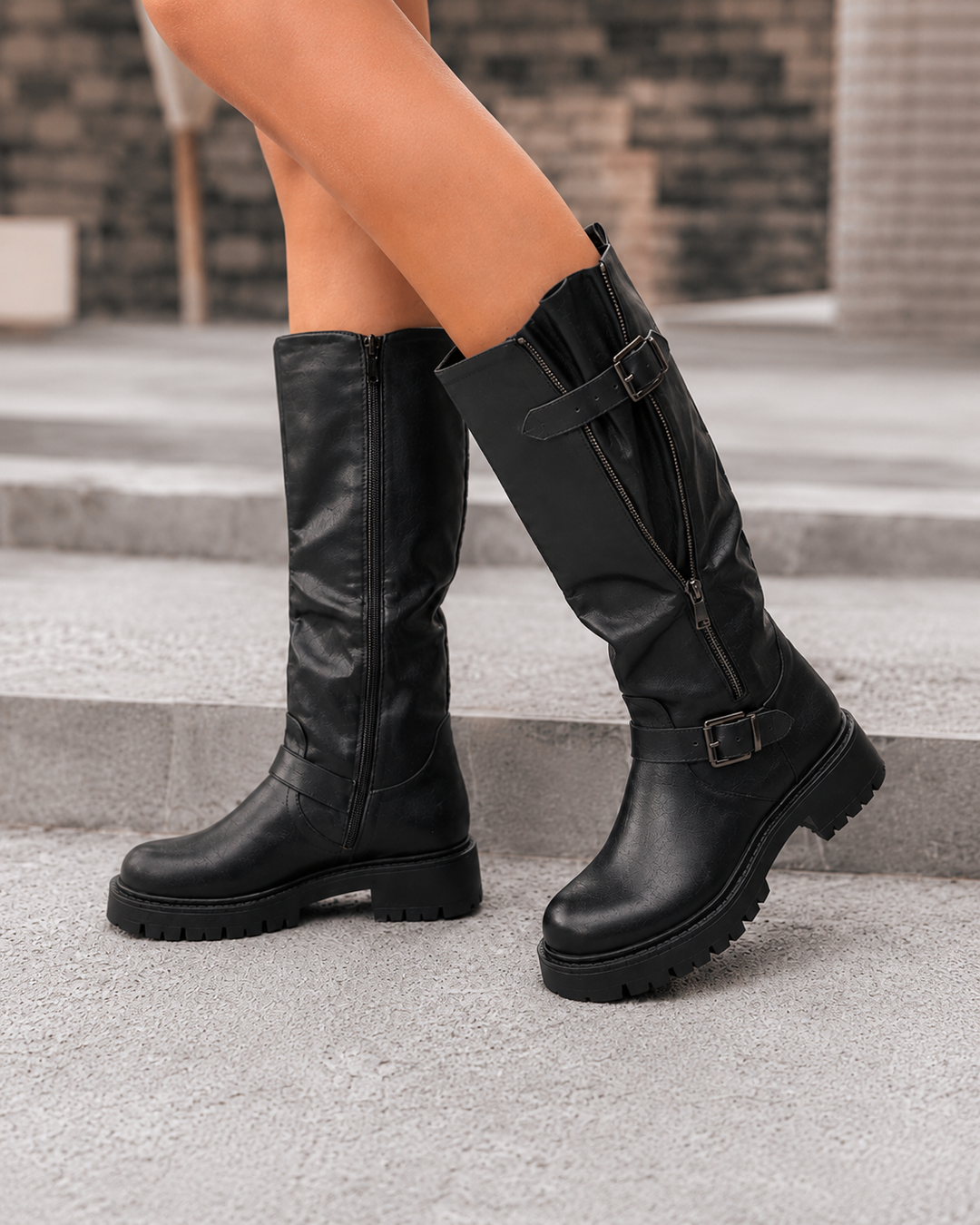 Bottes Eef Noires (Tige Réglable)