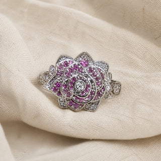 Bague en Argent Floral Majestueux