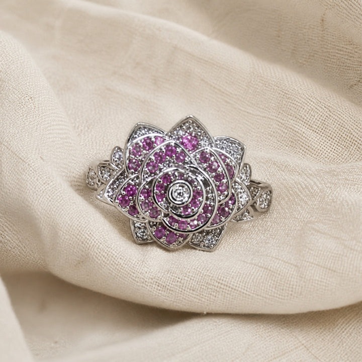 Bague en Argent Fleur Rose