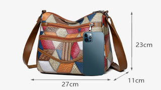 Jacqueline - Sac à main en cuir mosaïque