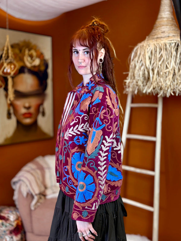 Veste Velours Suzani Marroon