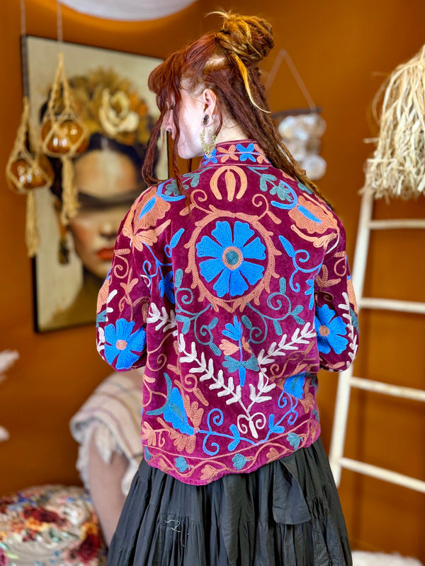 Veste Velours Suzani Marroon