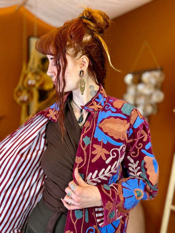Veste Velours Suzani Marroon