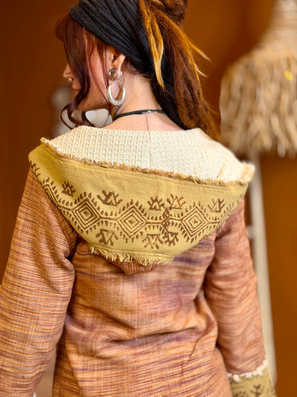 Veste à Capuche Bohémienne en Khadi