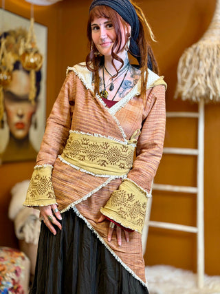 Veste à Capuche Bohémienne en Khadi