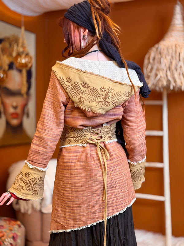 Veste à Capuche Bohémienne en Khadi