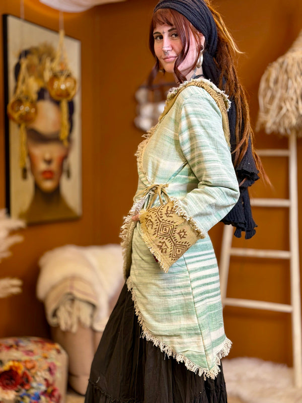Veste à Capuche Bohémienne en Khadi