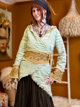 Veste à Capuche Bohémienne en Khadi