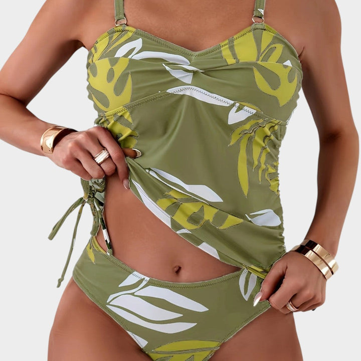 CARMEL | Tankini tropical à nouer sur le côté