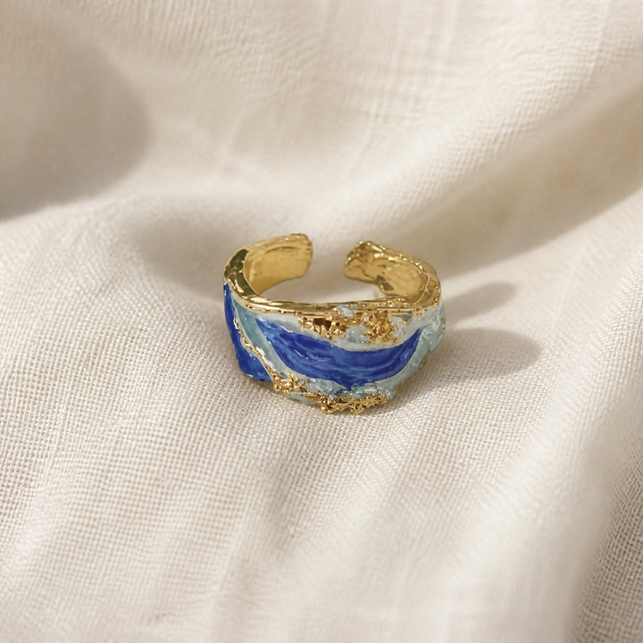 Bague en Or Vague Océan