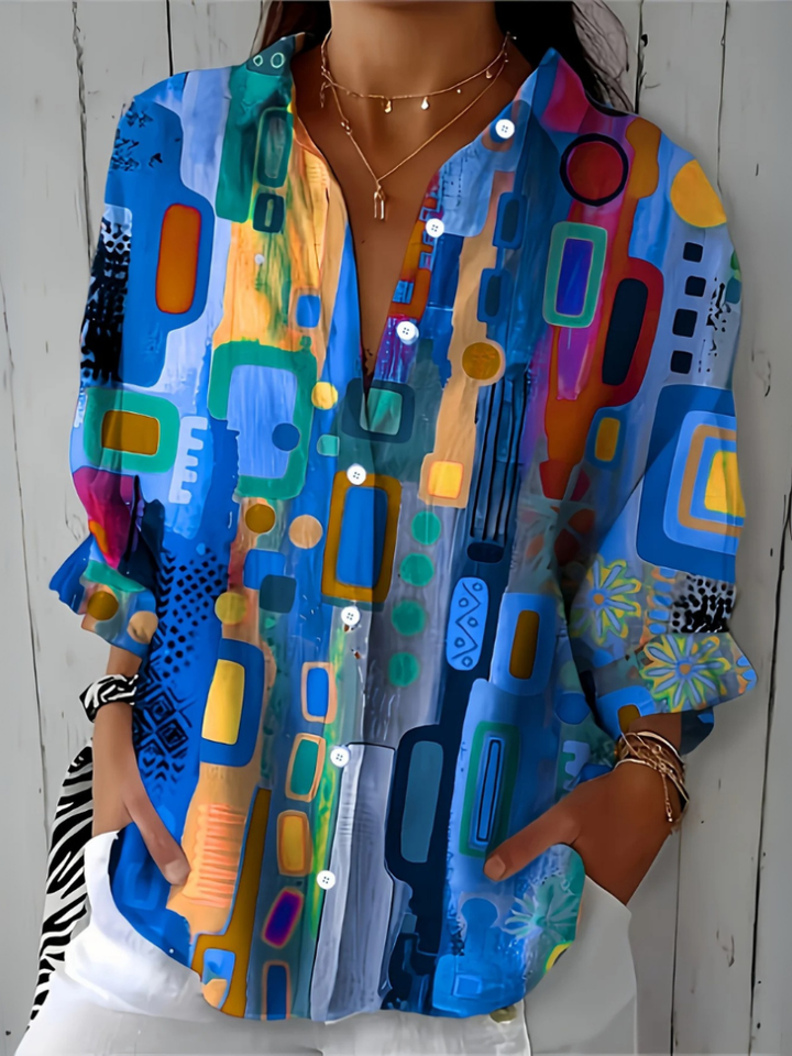 Catalina | Blouse Boutonnée Artistique et Énergique