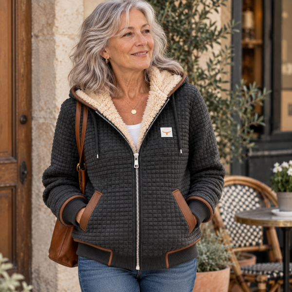 Sandra | Veste à Capuche Matelassée en Sherpa