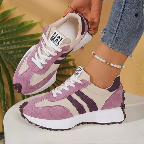 Baskets Platesformes Retro Chunky à Lacets pour Femmes