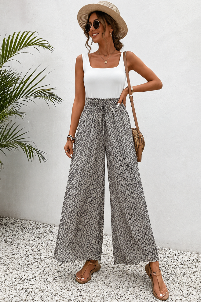 Lizzy | Pantalon à jambes larges avec impression géométrique