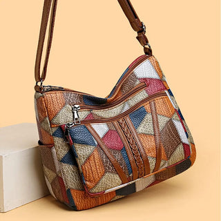 Jacqueline - Sac à main en cuir mosaïque