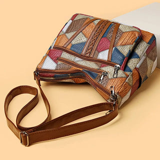 Jacqueline - Sac à main en cuir mosaïque