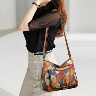 Jacqueline - Sac à main en cuir mosaïque