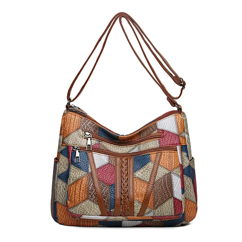 Jacqueline - Sac à main en cuir mosaïque
