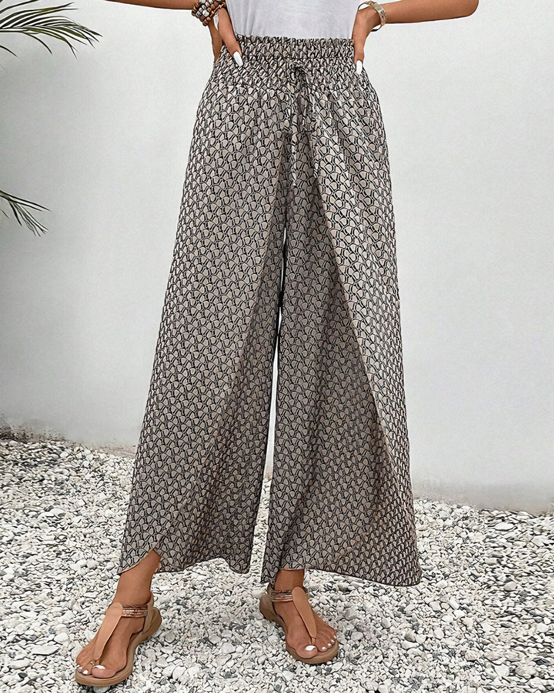 Lizzy | Pantalon à jambes larges avec impression géométrique