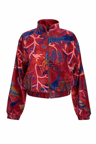 Veste Bomber Velours Rebel Marroon Rouge