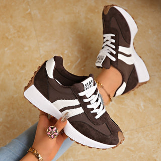 Baskets Platesformes Retro Chunky à Lacets pour Femmes