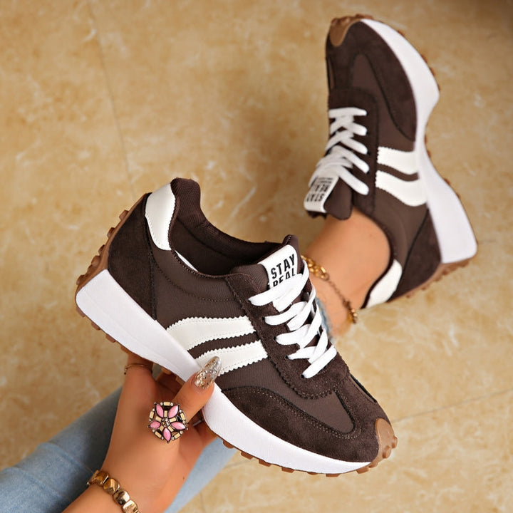 Baskets Platesformes Retro Chunky à Lacets pour Femmes