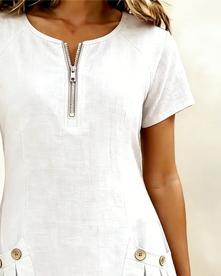 Robe en coton avec fermeture éclair