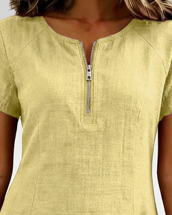 Robe en coton avec fermeture éclair