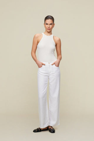 Pantalon Culotte en Lin Blanc