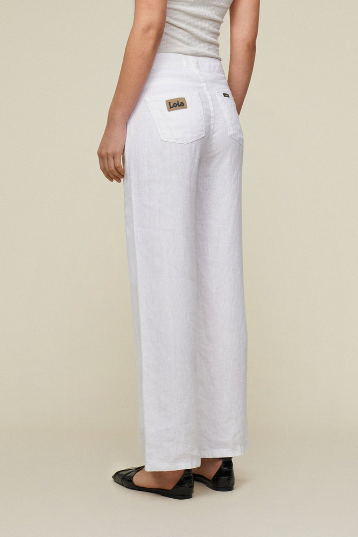 Pantalon Culotte en Lin Blanc