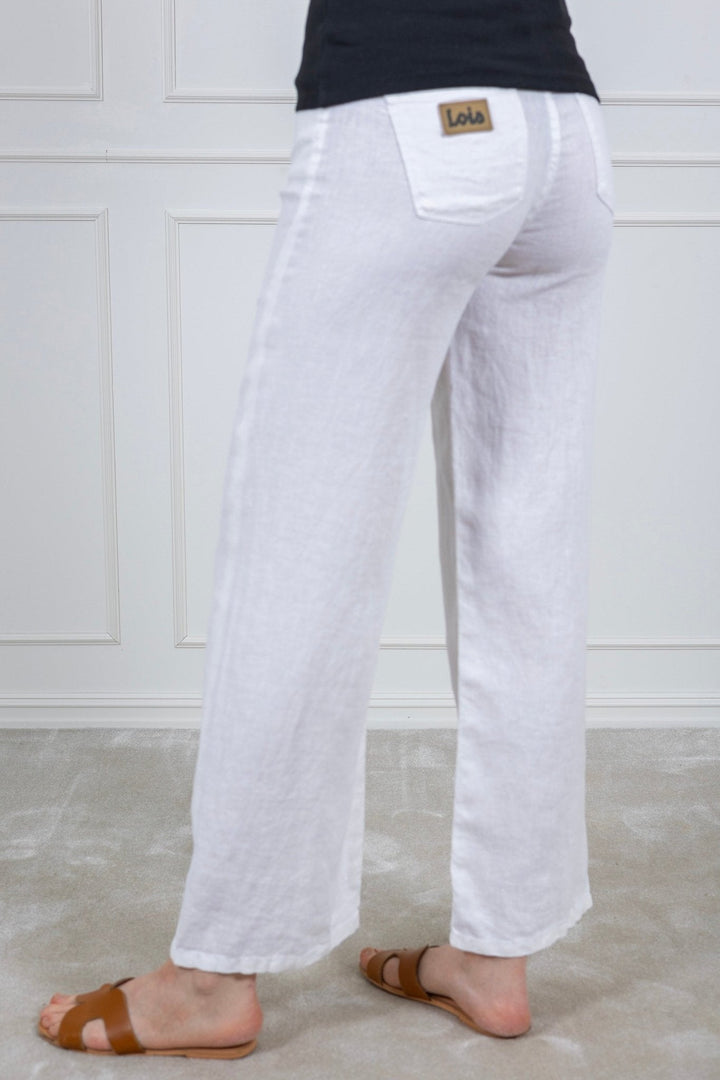 Pantalon Culotte en Lin Blanc