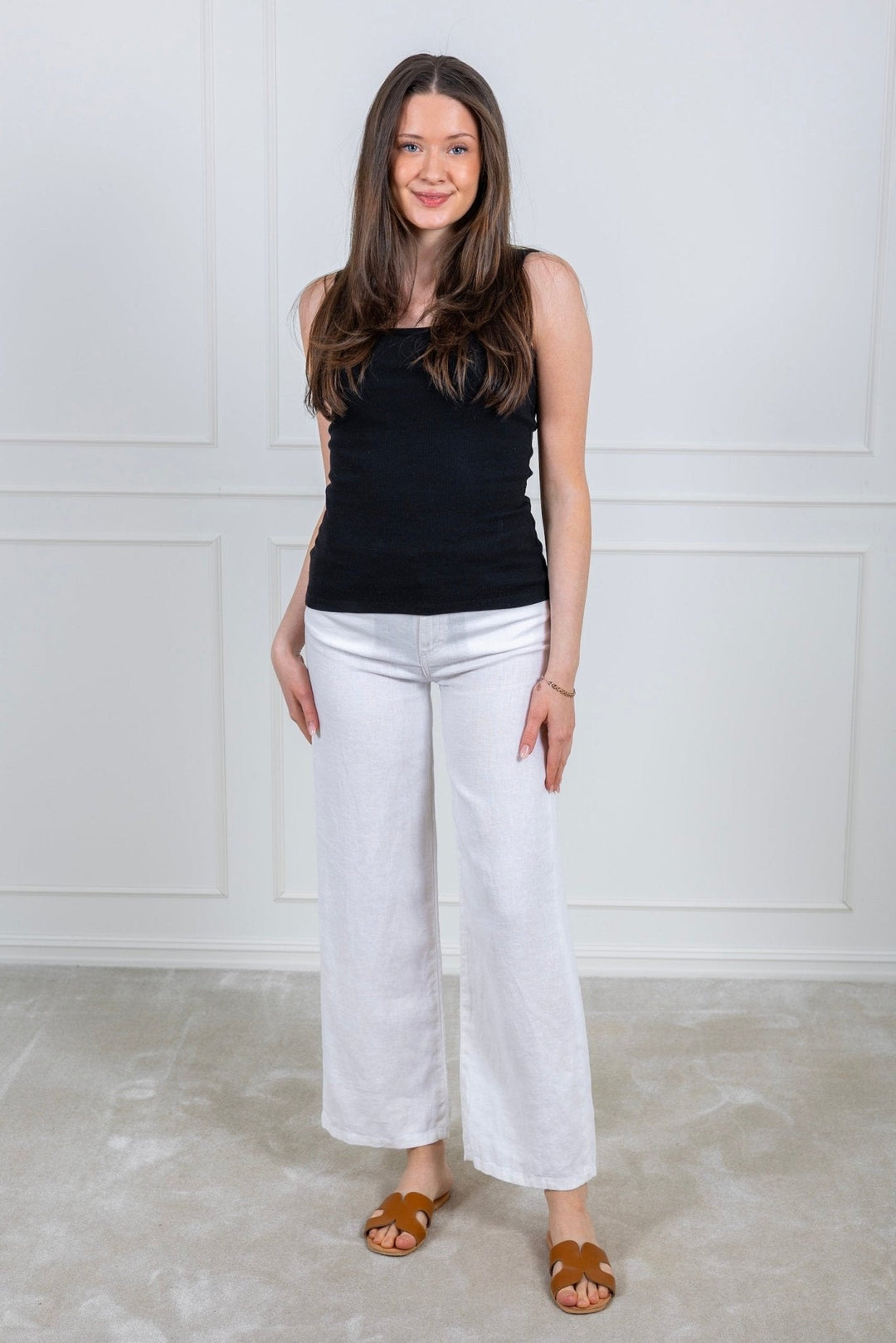 Pantalon Culotte en Lin Blanc