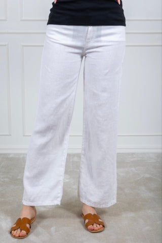 Pantalon Culotte en Lin Blanc