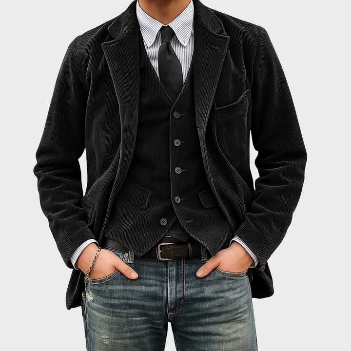 Ensemble 2 pièces : Blazer et Gilet en Velours