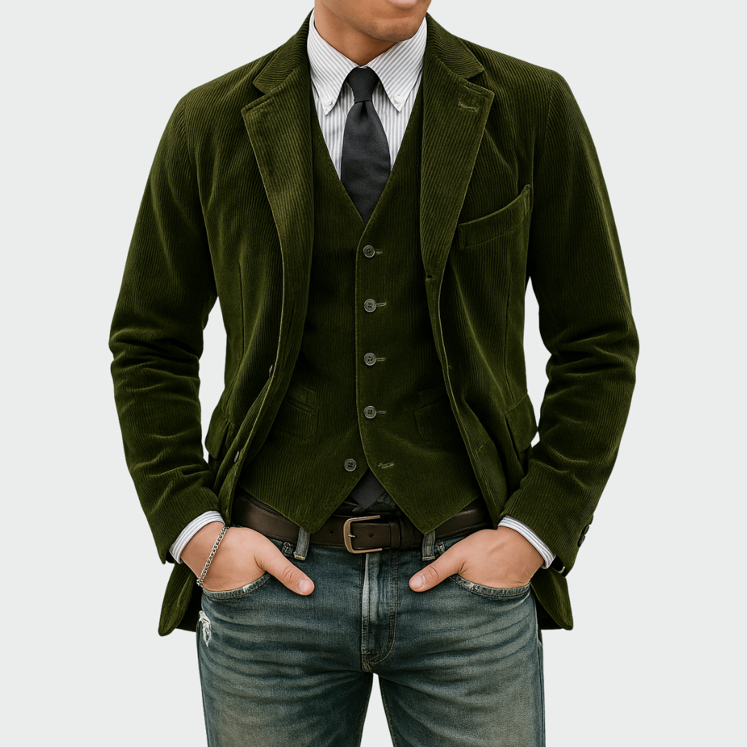 Ensemble 2 pièces : Blazer et Gilet en Velours
