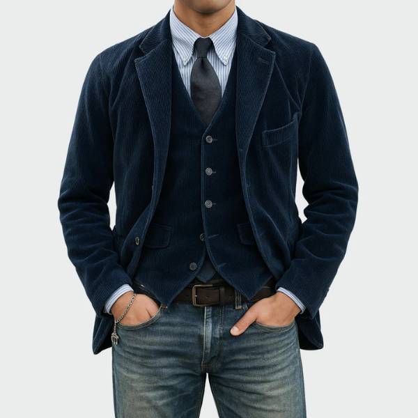 Ensemble 2 pièces : Blazer et Gilet en Velours