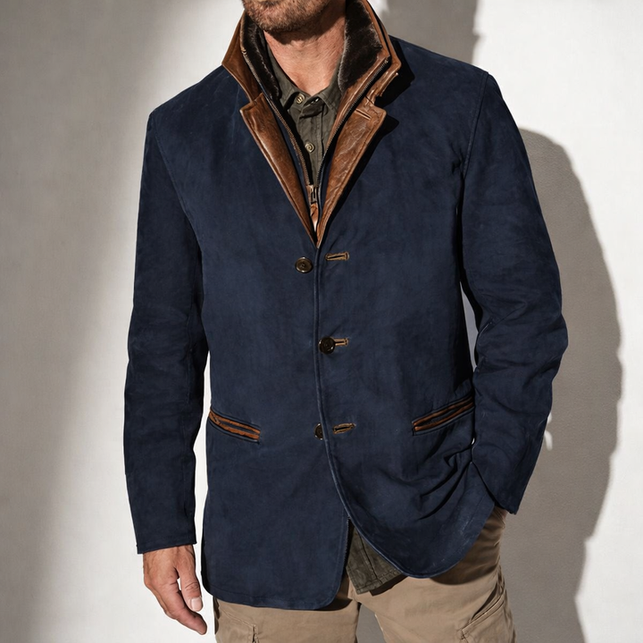 Danoir Pairs™ | Veste en Suède pour Homme avec Détails en Cuir – Élégance Intemporelle