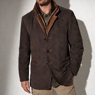 Danoir Pairs™ | Veste en Suède pour Homme avec Détails en Cuir – Élégance Intemporelle