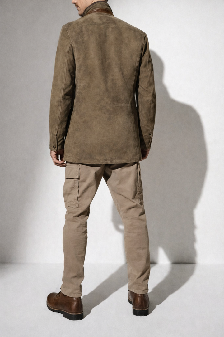 Danoir Pairs™ | Veste en Suède pour Homme avec Détails en Cuir – Élégance Intemporelle